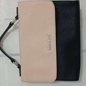 Reaction Kenneth Cole Black and Cream‎ Crossbody Bag with Minimalist Design